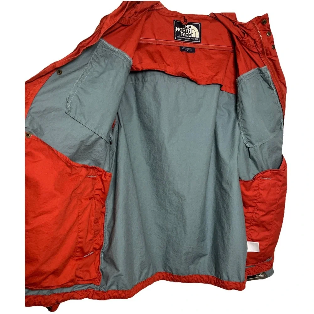 Vintage The North Face Full Zip Jacket Mens Medium Windbreaker Orange/‎ Gray